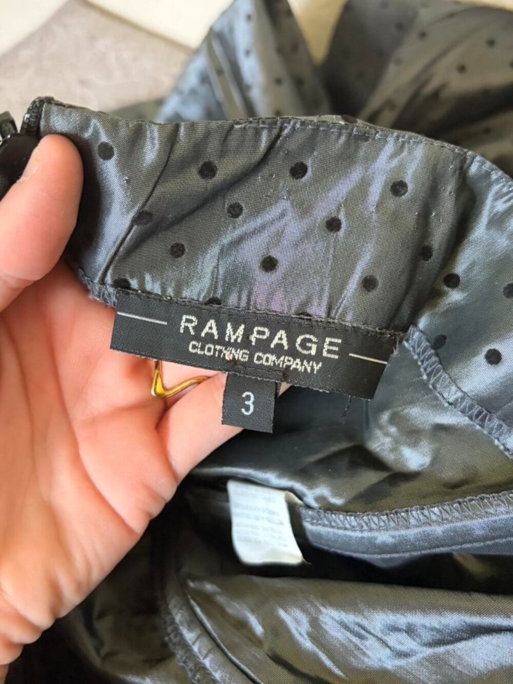 90s Rampage vintage strapless grunge silver black polka dot metallic party dress - Picture 7 of 7